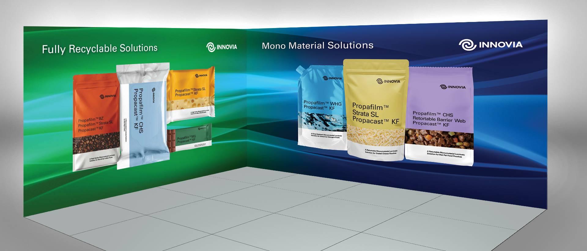 A simulation of the Innovia Films booth at