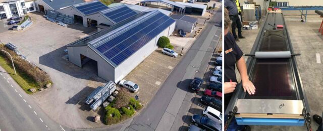 Roof renovation with prefabricated roof elements with HeliaSol at TEPE Systemhallen in Dülmen