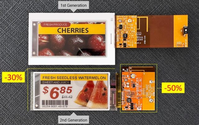 Comparison of first and second generation ESL displays