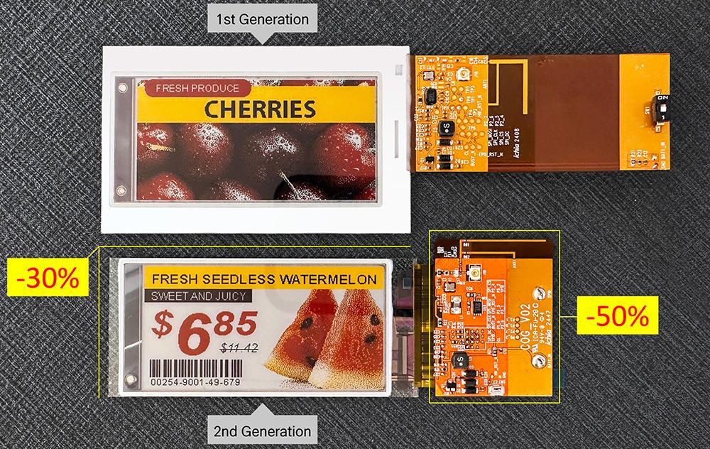 Comparison of first and second generation ESL displays
