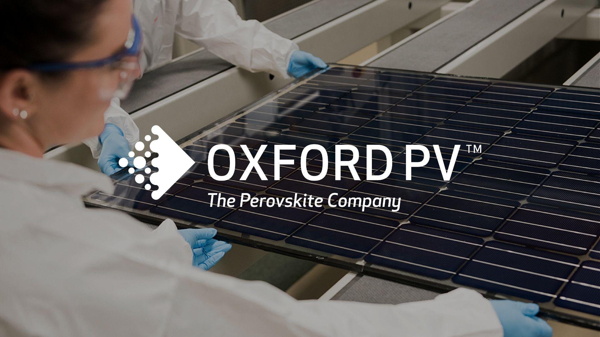 Oxford PV logo and solar cells