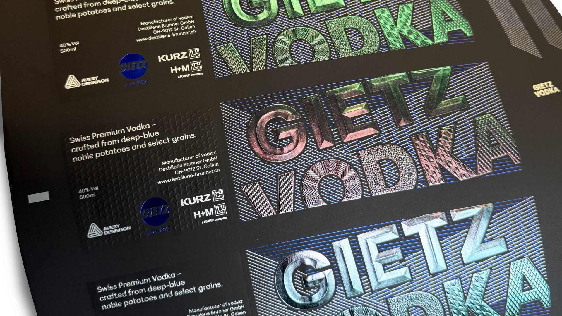 Premium vodka label