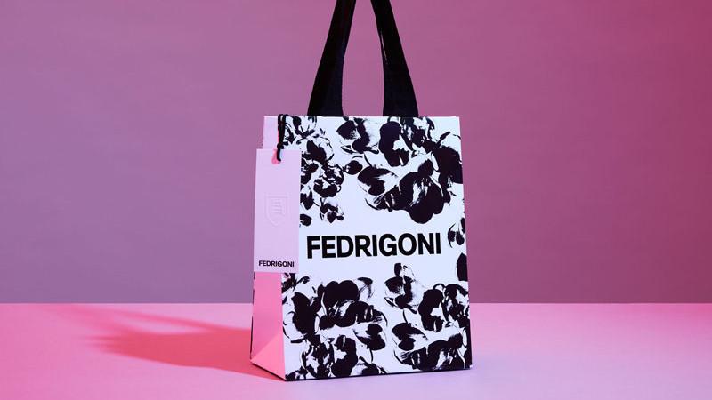 A colourful bag with a Fedrigoni logo on it