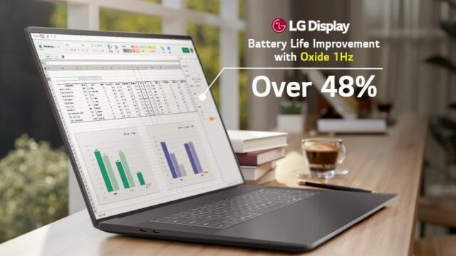 A laptop with LG Display's technology