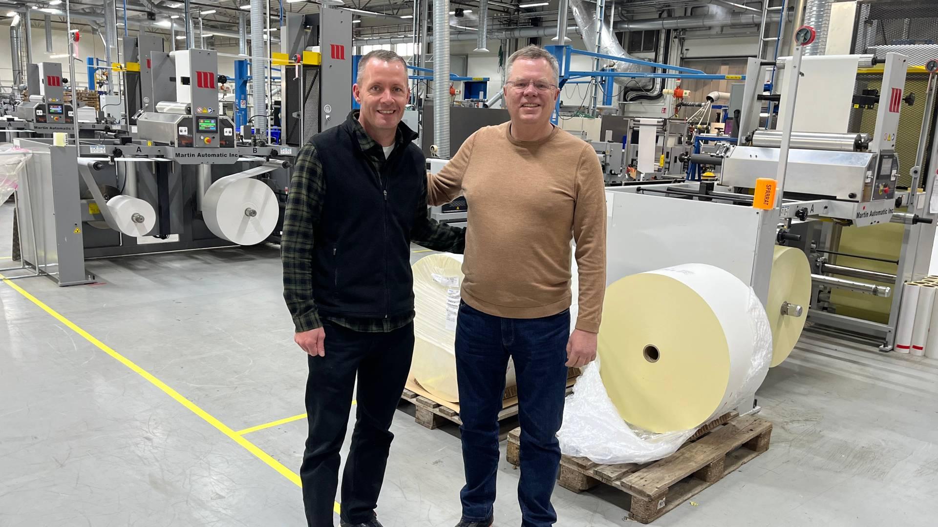 Moritz Osthoff with Patrik Jenemark at Nordvalls’ plant in Bjuv
