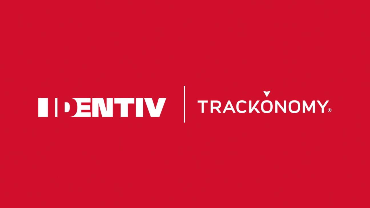 Company logos of Identiv and Trackonomy