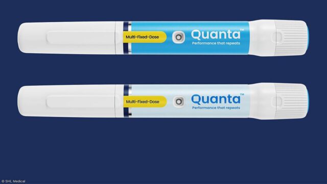 The Quanta Pen from SHL Medical is extended by additional functions for security, connectivity, and user convenience by the functional label specifically developed by Schreiner MediPharm.